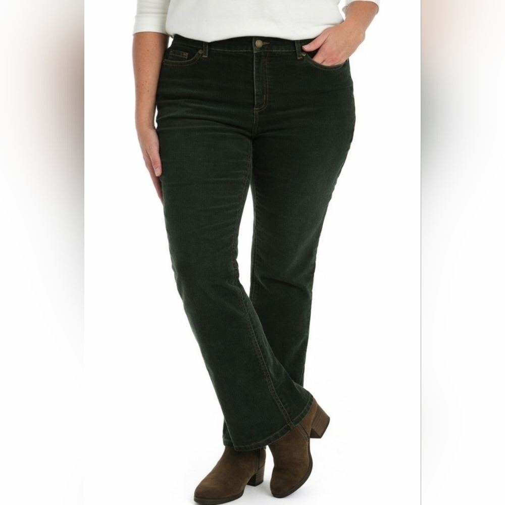 Women's Green Soft Corduroy Pants. (Feels Like Velour Almost)